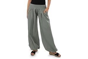 MALITO MORE THAN FASHION Malito - damskie spodnie z pompkami - spodnie materiałowe na plażę i na co dzień - luźne spodnie rekreacyjne na lato - luźne spodnie alladynki 23245H rozmiar uniwersalny