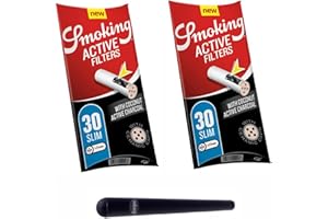 Smoking Slim 6 mm Activated Carbon Filter with Free Kogu J.H?lle (2 x 30 Pieces)