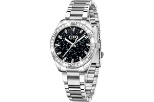 CIVO Orologio Donna Cronografo Impermeabile Analogico Quarzo Orologio da Polso con Cinturino Acciaio Inossidabile Moda Elegantecielo Stellato Data Diamanti Orologio Donna Ragazza
