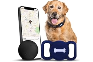 LNICEZ Dog Tracker, Pet Tracker with Dog Collar Tracker Holder, Dog Tracker with No Monthly Fees for Location Tracking, Work with Find My (iOS Only), Not GPS Tracker (Midnight Blue)