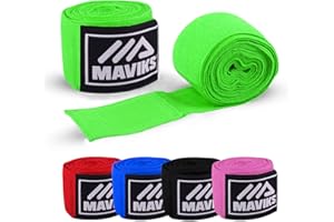 MAVIKS Boxing Hand Wraps 120 and 180 inch Bandages for Martial Arts Kickboxing Muay Thai MMA Training Sparring Men Women Inner Gloves Elastic Handwraps with Thumb Loop