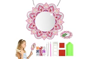 KAHOUI Specchio per pittura a diamante 5D, kit per il trucco con mandala, kit per pittura a diamante per bambini fai da te, regali per ragazze dai 5 ai 12 anni per decorare le pareti di casa