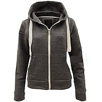 Ladies Plain Zip Up Hoodie Womens Fleece Hooded Top Long Sleeves Front Pockets Soft Stretchable Comfortable Plus Sizes Small to XXXXXXXL (UK 6-30)