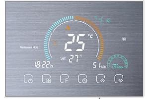 Irishom Termostato WiFi per Caldaia a Gas Controllo App Vocale/LCD Retroilluminato,Termostato Programmabile Compatibile con Alexa Google Home,BHT-8000-GC (Argento)