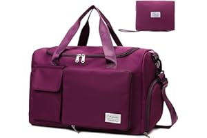 AYUEBO Reisetasche 35L mit Schuhfach und Nassfach Faltbare Weekender-Reisetasche Gym Travel Bag Handgepäck für Damen Herren