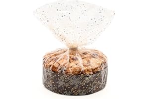 Italpak Sacchetti Trasparenti per Alimenti 'Dolceneve', Buste Panettone, Dolci, Torte, Regali, Sacchettini Natalizi, Polypropylene, Bianco/Oro, 35x50 cm, 50 unità