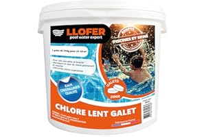 EUROPALAMP Galets de Chlore Lent 250g - Haute Teneur en Chlore (90%) -Seau de 5kg - chloration permanente hautement Efficace Contre Les bactéries, fabriquer en France