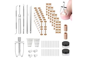 MADGININE Ingrowing Toenail Kit Ingrowing Toenail Treatment Ingrown Toenail Corrector Include 92 Corrector Stickers 6 Corrector 5 Nail Pickers 32 Nail Wire Pads and 2 Toe Caps for Thick Nail Correction
