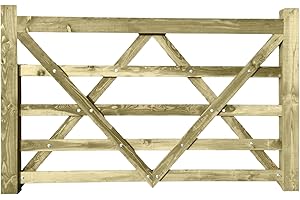 Ruby Timber Diamond Braced 5 Bar Field Farm Gate - Choose Size - Larch (12FT)