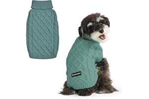 Spark Paws Knit Dog Sweater – Ultra Soft Warm Winter Dog Jumper for Small, Medium & Large Dogs – Stretch Fit Pet Sweater for French Bulldog, Pitbull, Girl & Boy Dogs Jacket, (Pine Green,M)