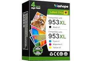 953XL 953 XL Druckerpatronen Kompatibel für HP 953XL Multipack Patronen HP953 für HP Officejet Pro 7720 7740 8720 8710 8715 8210 8725 8730 8725 7730 8218 8719 8740 (Schwarz Cyan Magenta Gelb, 4 Pack)