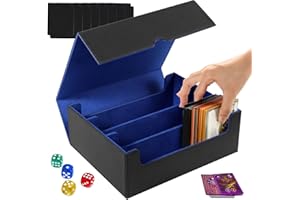 STEHARLLY Deck Box pour cartes Magic The Gathering, boîte de rangement magnétique en cuir synthétique, boîtes de rangement pour cartes à collectionner, boîte pour 1800 cartes + 8 séparateurs de cartes (1800+A)