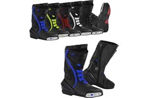 SUPER BIKERS Motorcycle Rider Boots Leather Waterproof Racing Shoes Men's Motorbike Touring CE Armour Leather Boot Green