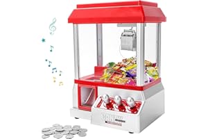 SGM Candy Grabber Machine Refillable Music Mini Claw Machine with 20 Coins Battery Operated Sweet Grab Machine for Kids And Claw Machine Arcade Game
