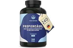 ‎TRUE NATURE Propionsäure (Natriumpropionat) - 240 Kapseln (500mg) - Deutsche Herstellung - Vegan - TRUE NATURE