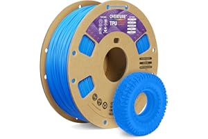 OVERTURE TPU Filament 1.75mm Flexible TPU Roll, 95A Soft 3D Printer Filament, 1kg Spool (2.2 lbs), Dimensional Accuracy +/- 0.02 mm (Digital Blue)
