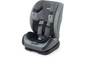Foppapedretti Seggiolino Auto Re-Klino, Gruppo 1/2/3 (9-36 Kg), per bambini da 9 mesi a 12 anni, conforme ECE R44, Fissaggio a 3 punti, Sistema Protezione Impatto Laterale, Silver