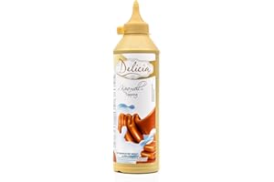 "Karamell" Dessertsauce | Verführerischer Topping in einer 600g - Flasche | Delicia Dessertsoße - Vielseitige Verwendung - Entfalten Sie Ihre Kreativität