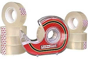 Packatape Cellotape 9 Clear Transparent Rolls 18mm x 33m | Tape Dispenser Included | Ideal for Gift Wrap Christmas Birthday Home or Office | Clear Stationery Tape