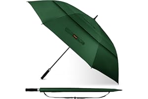 TECKNET Paraguas Golf Antiviento Automático 68 Pulgadas, Extra Paraguas Grande con Doble Toldo, Resistente al Viento y al Agua, con Mango de EVA, Paraguas de Golf para Exteriores