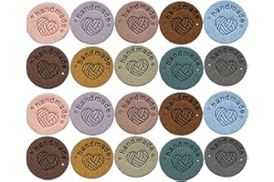 FRUTA 40 pcs Handmade Tag Label Faux Leather Label PU Embellishment Label Knit DIY Crafts for Gloves Bags Shoes Hat Sweater Knitting(YL-10)