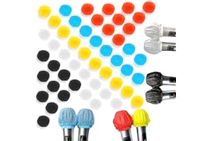 CQQNIU 50 disposable hygienic microphone covers made of non-woven fabric, suitable for most portable microphones for karaoke, concert, karaoke recording (5 colors, 10 of each color)