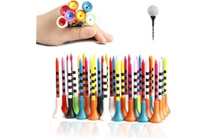 AMSGANK Lot de 50 Tees de Golf, Tees de Golf Colorés en Plastique Durable de Qualité Supérieure avec Dessus en Caoutchouc Coussiné Idéal pour Les Départs et l'Entraînement - 83mm