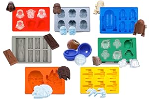 SUNERLY Lot de 8 moules à glaçons en silicone Star Wars : Stormtrooper, Dark Vador, X-Wing Fighter, Millenium Falcon, R2-D2, Han Solo, Boba Fett, et Star de la mort