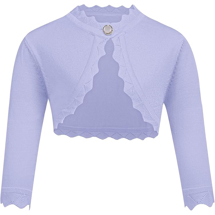 Mädchen Strickjacke Bolero Mit Spitze - Elegante Cardigan Für Festliche Anlässe