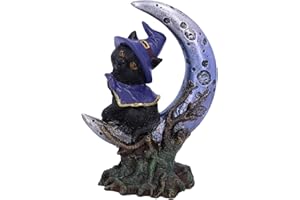 Nemesis Now Sooky Witches U5437T1 - Statuetta con gatto nero e mezzaluna, 11,5 cm