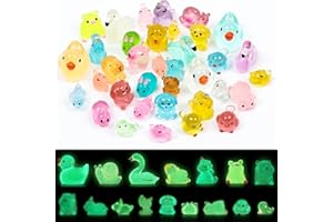 DiULi Mini Animales de Resina Set, 36 Piezas Animales de Resina en Miniatura, Micro Paisaje Figuras Luminiscente para Casas de Muñecas, Plantas en Macetas, Acuario, Manualidades DIY (14 Estilos)