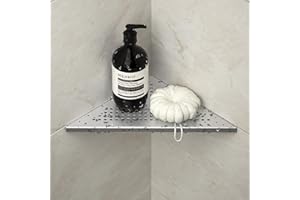Bernkot Étagère de Douche d'angle 254 mm, en Acier Inoxydable 304, étagère d'angle encastrée, pour Mur carrelé, sans perçage, Couleur : Acier Inoxydable