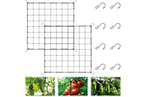 Chingcoo Scrog Lot de 2 filets de culture, élastiques, 80 x 80 cm, avec 8 crochets, pour plantes grimpantes, légumes, fruits, fleurs