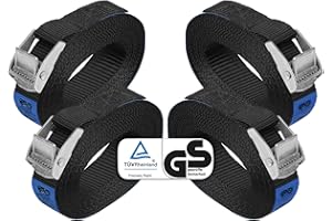 BB Sport Spännband Spännrem Remmar Spänne Svart 250 kg 4 stycken 2,5cmx2,5m