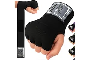 BEAST RAGE Gants de Boxe en Gel MMA de 75 cm de Long, rembourrés, élastiques, pour Sac de Frappe, entraînement Muay Thai, Bandages UFC pour Hommes, Femmes, Enfants