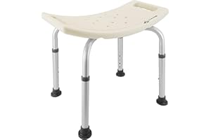 Cablematic - Taburete de ducha ergonómico regulable en altura para baño