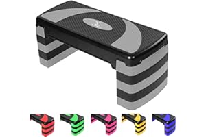 MAXSTRENGTH Fitness-Stepper für Training, 5-fach höhenverstellbar, 10 cm, 15 cm, 20 cm, 25 cm, 30 cm, rutschfeste Trittfläche für Aerobic-Übungen, Ausdauer, Cardio, Yoga, Routinen