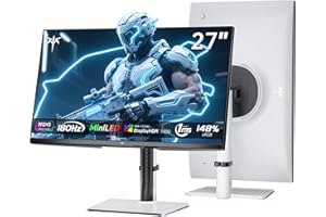 KTC Monitor Gaming 27 cali | Mini LED | 2K@180Hz QHD 2560x1440P | VESA Display HDR1400 | Czas reakcji 1ms | FreeSync/G-Sync | 148% sRGB | HDMIx2, DPx1 | Montaż pionowy i ścienny | Biały M27T6