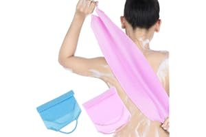 CIATBYYJ Lot de 2 éponges luffa pour le dos, gants exfoliants, accessoires de bain, brosse pour le dos, éponge de douche pour homme et femme