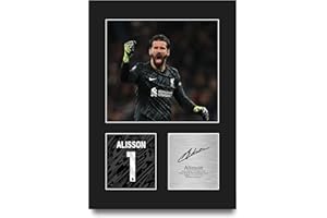 HWC Trading Alisson Becker Liverpool Gifts Printed Signed Autograph Picture for Football Fans and Supporters - A4 Portrait
