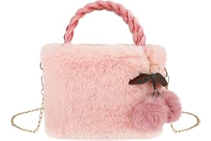 Jeffdad Borse da donna, Fluffy Tote Bag Peluche Tote Bag Inverno Morbido Signore Borse di Lusso Delle Donne di Pellic