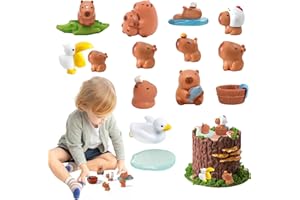 SUYNAUETEV 15 Stück Miniatur Capybara Capybara Miniatur Wasserschwein Miniatur Deko Mini Capybara Capybara Figure Capybara Tiere Figuren Miniatur Zubehör Miniatur Garten Tortendekoration
