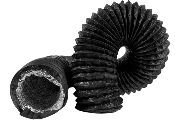 10 cm/100 mm – 3 m lång svart luftkanal, flexibel luftslang, 4-lagers HVAC-ventilationskanal, luftinloppsslang kllök – perfekt för växthustält, odlingslåda, husventilations-registerlinjer