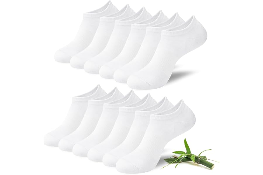 Niofind Bamboo Trainer Socks for Womens and Mens, No Show Ankle Socks Low Cut Invisible Non Slip Liner Socks Multipack Casual Footies for Sneaker Loafers and Boat Shoes