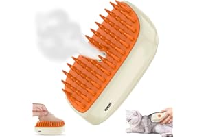 HATOLOVE Cepillo Gato Vapor, 3-In-1 Cepillo Vapor para Gatos Cepillo para Gatos con Vapor Multifuncional Cepillo de Vapor Para Gatos Cepillo Gatos Vapor para Desenredar Nudos y Pelos Sueltos en Animales