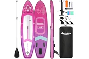 Panana Inflatable Stand Up Paddle Board 10'x30’’x6’’, Premium Surfing Board Kit for Youth & Adults, SUP with Adjustable Paddle Hand Pump Fin Leash Backpack