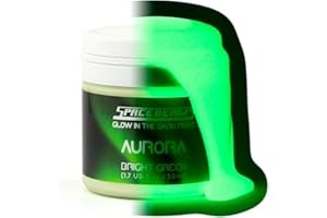 SpaceBeams Aurora Peinture Brillante dans le Noir (50ml) Vert Brillant, Non-Toxique, à Base d’Eau