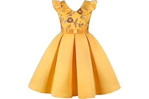 BUNNY LULU Mädchen Kleid mit schräger Schulter, Brautjungfer, Hochzeit, Prinzessin, Kinder, Schleife, Geburtstagsball, Party, Show, Abend, Lavendel.