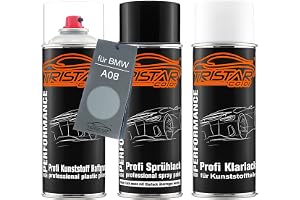 TRISTARcolor Billack sprayset för plast för BMW A08 Silver Gray Metallic