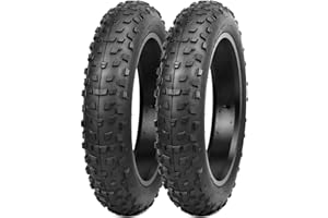 GRELiving 20x4.0 Fat Tyre Bike Tires (2-Pack) - Premium 20" x 4.0 All-Terrain Tyres for E-Bike/MTB/Gravel Bikes - 98-406 Compatible